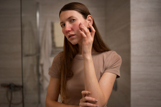 A girl skin become red and skin irritation.