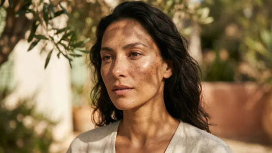 A women who have pigmentation and dark spots problem on her face.