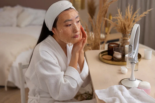 Woman using Hydration Face Mask